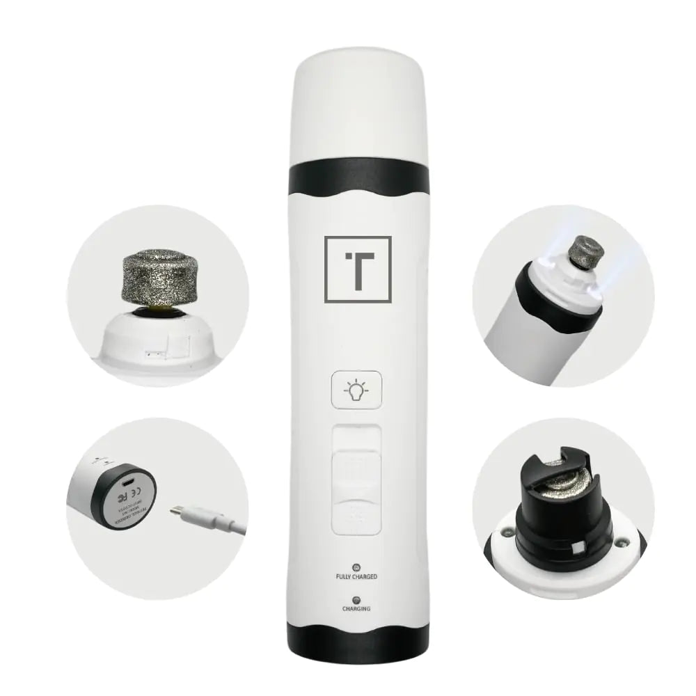 Quiet Dog Nail Grinder with LED Light – 2-Speed Rechargeable