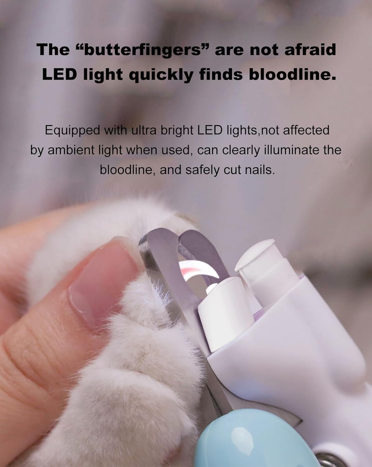 Dog Nail Clippers with LED Light – No Split, Sharp, Safe