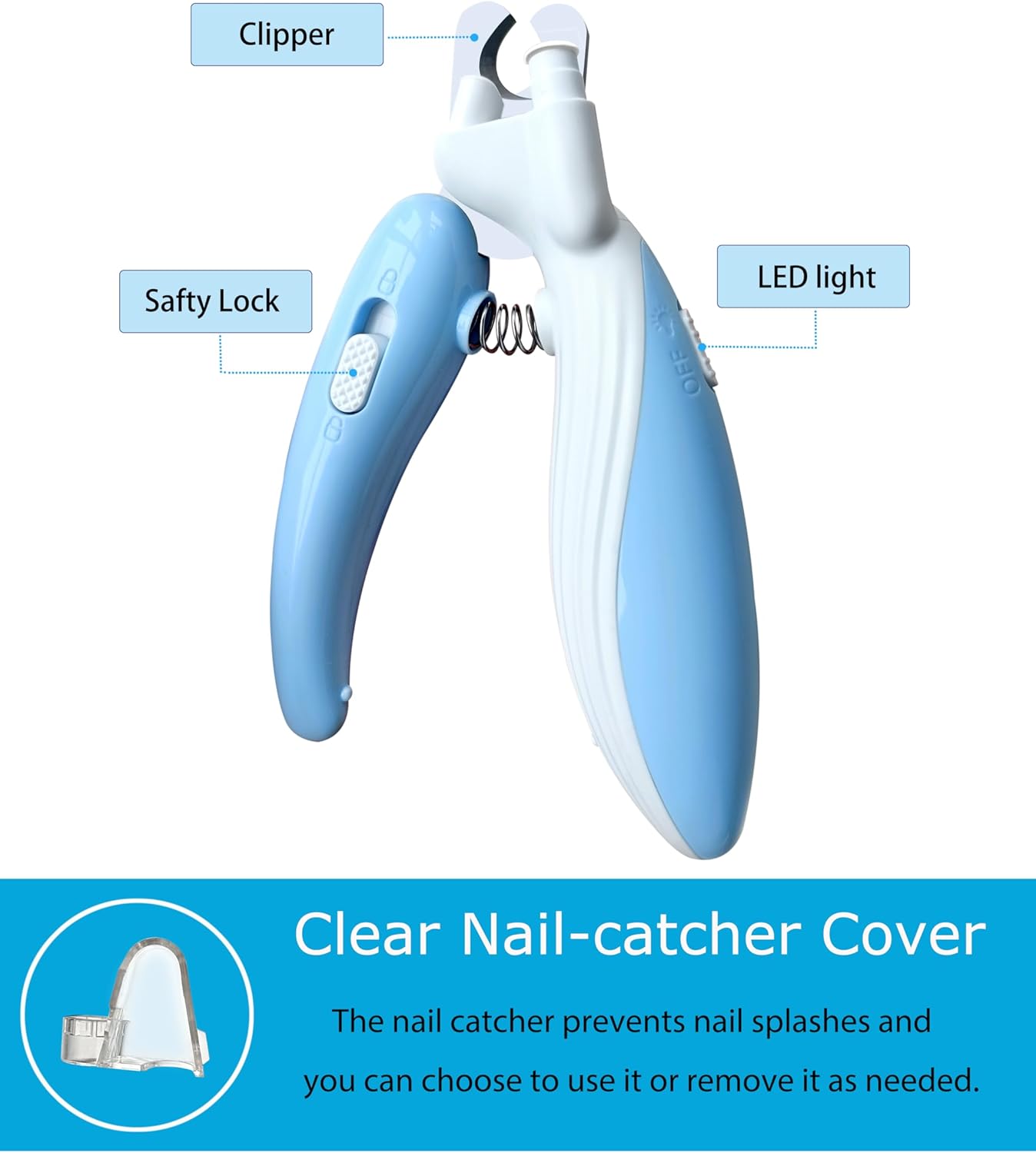 Dog Nail Clippers with LED Light – No Split, Sharp, Safe