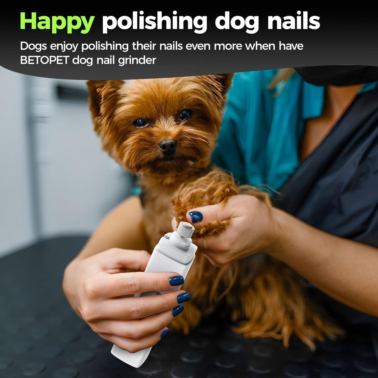Quiet Dog Nail Grinder with LED Light – 2-Speed Rechargeable