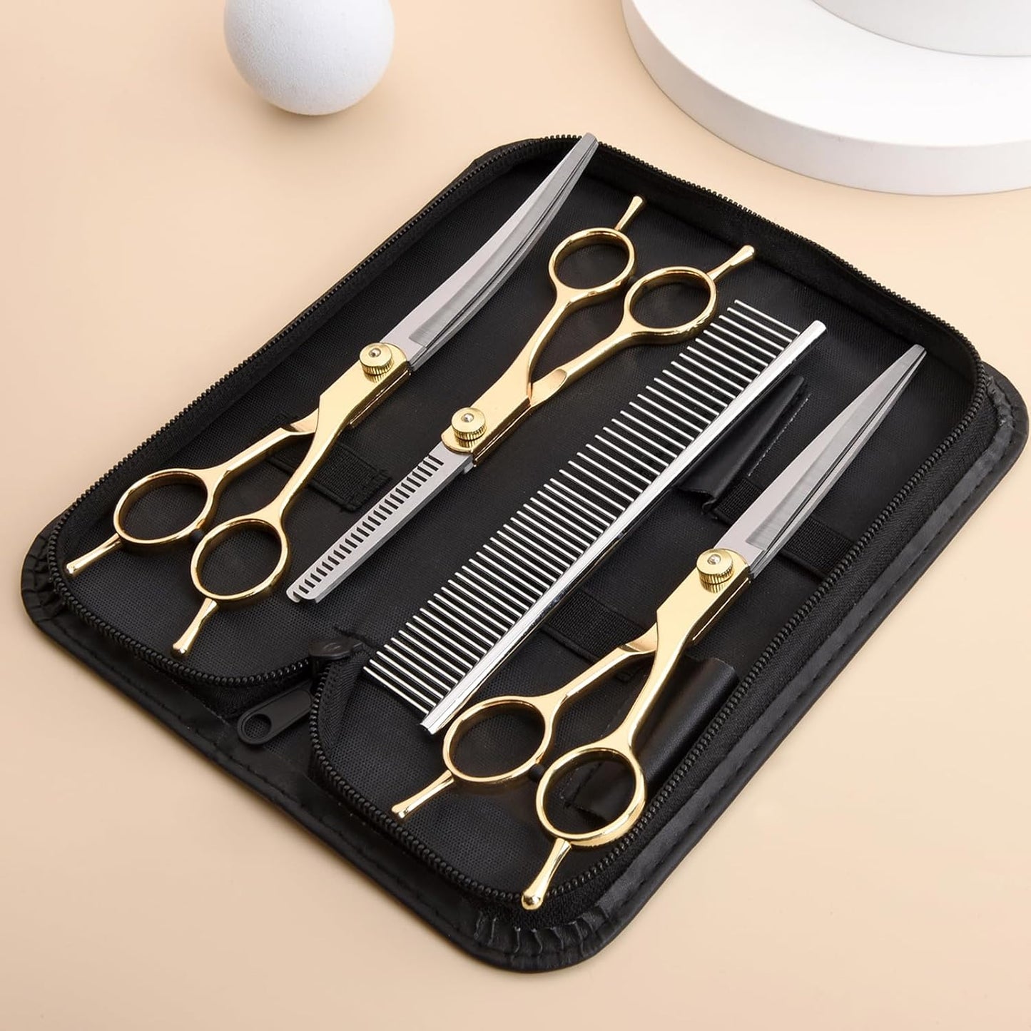 Dog Grooming Scissors – Curved & Thinning Shears