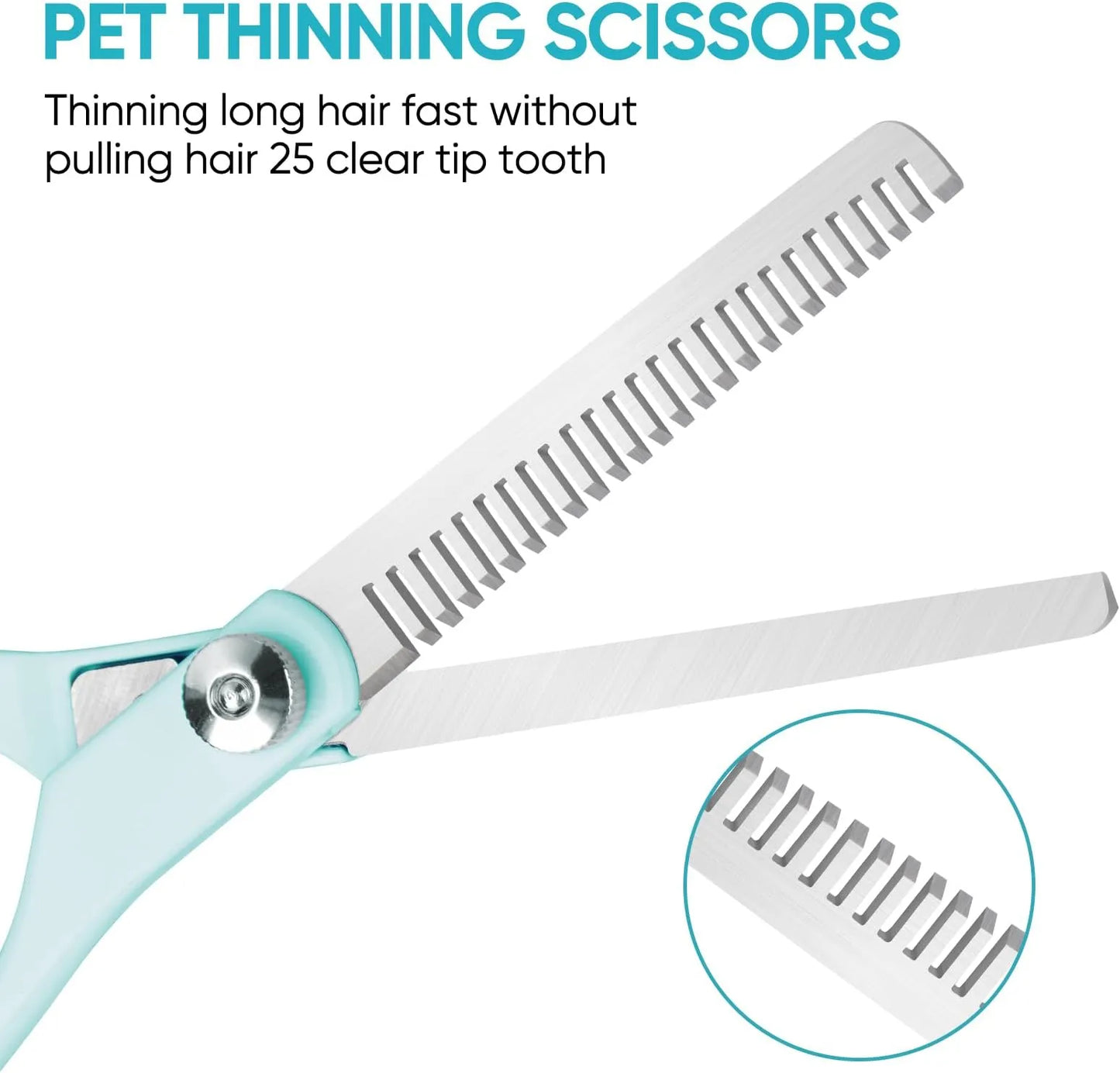 Dog Grooming Scissors Kit – 4-Piece Pro Set with Comb & Curved Tools