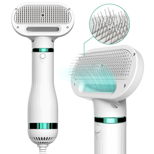 Dog Hair Dryer with Brush – 3 Heat Settings & One-Touch Cleanup