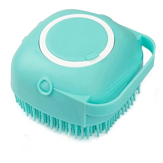 Dog Bath Brush with Shampoo Dispenser – Soft Silicone