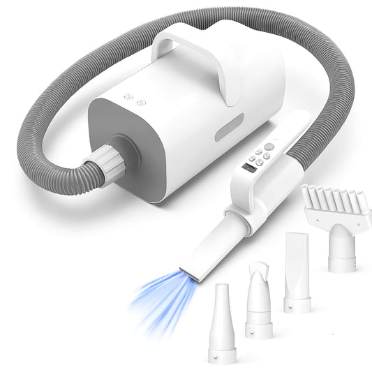 4-in-1 High-Velocity Dog Hair Dryer with Smart Handle & Ion Tech