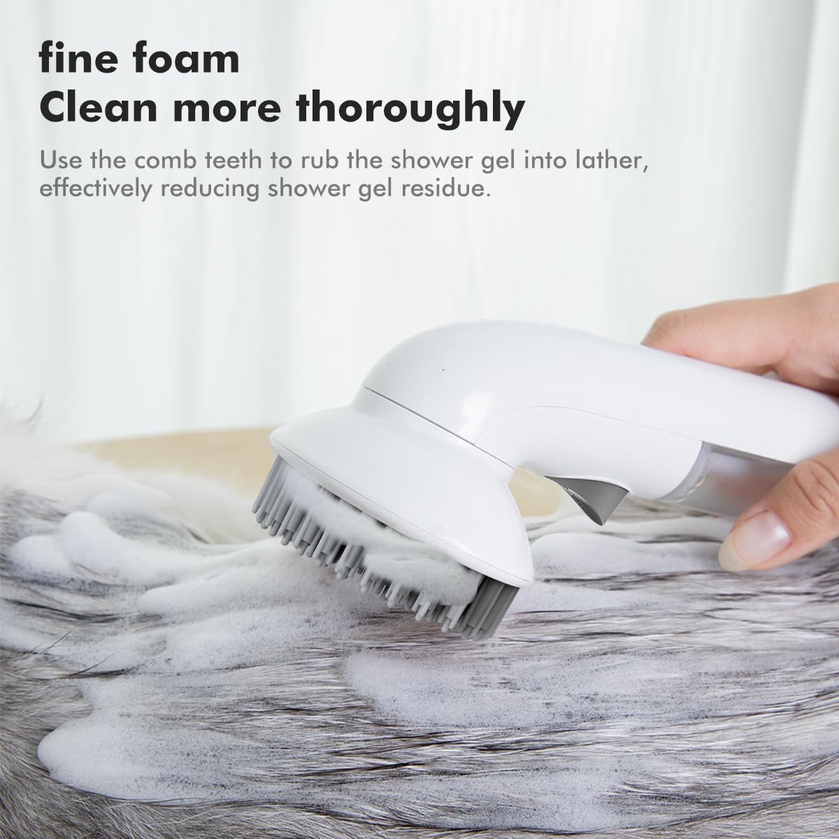 2-in-1 Dog Bath Brush – Silicone Shampoo Grooming Tool