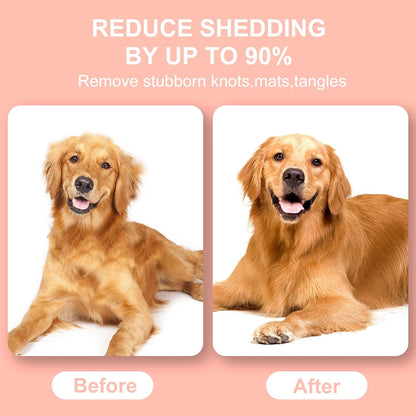 Double-Sided Pet Deshedding & Dematting Brush – Pink